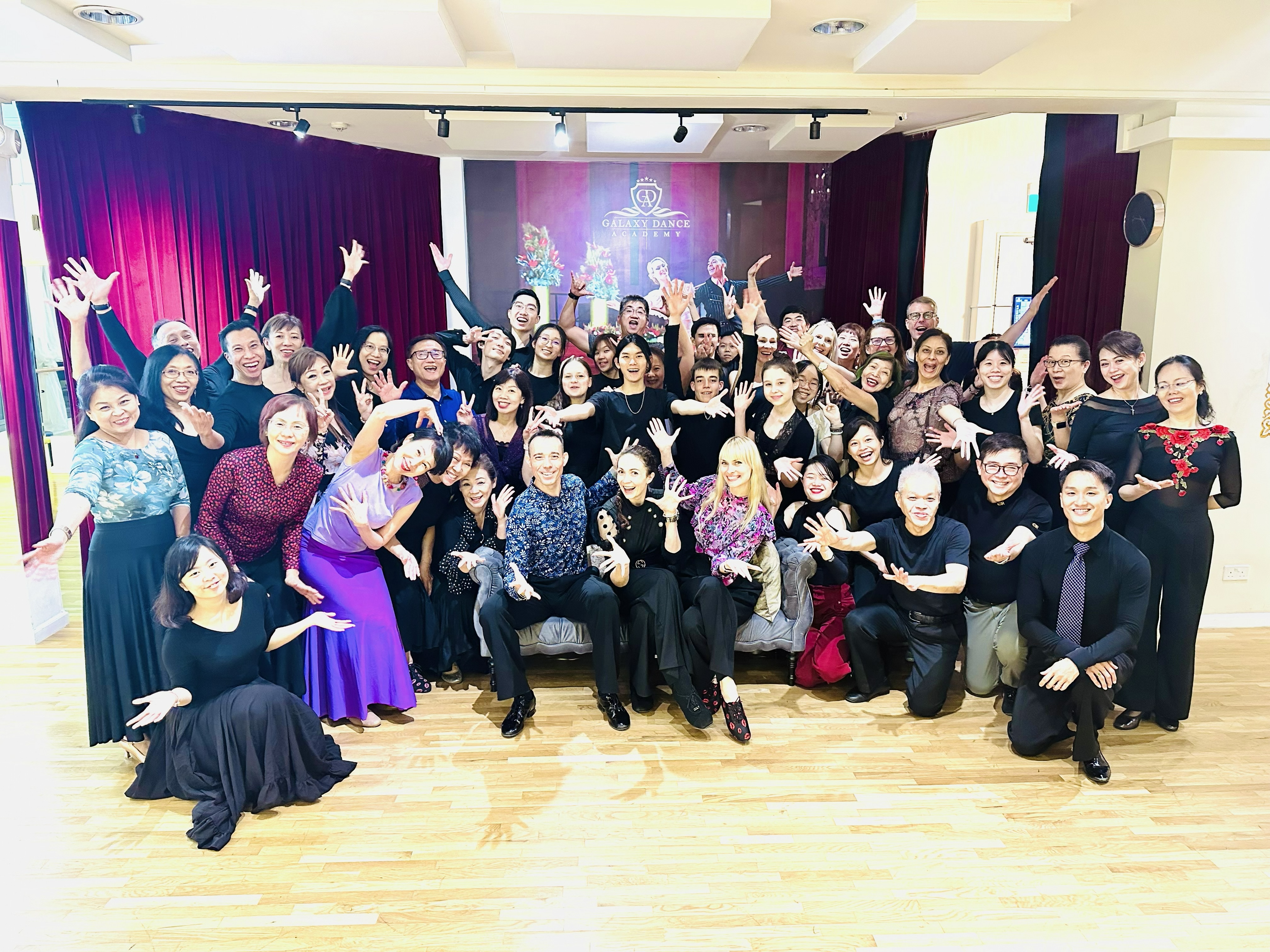 Galaxy Dance Academy adult community celebrating after a social dance event