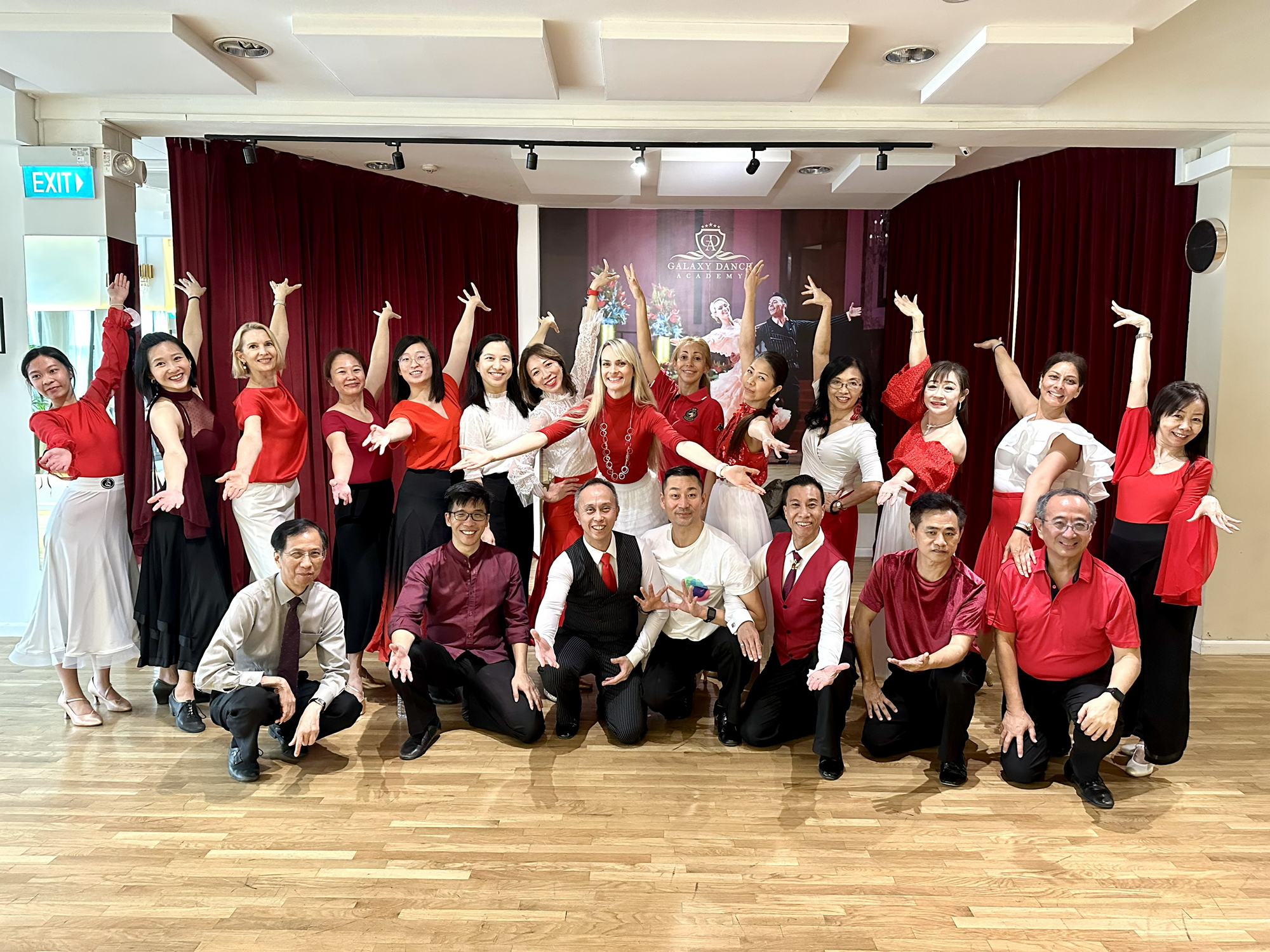 Adult ballroom class in session at Galaxy Dance Academy
