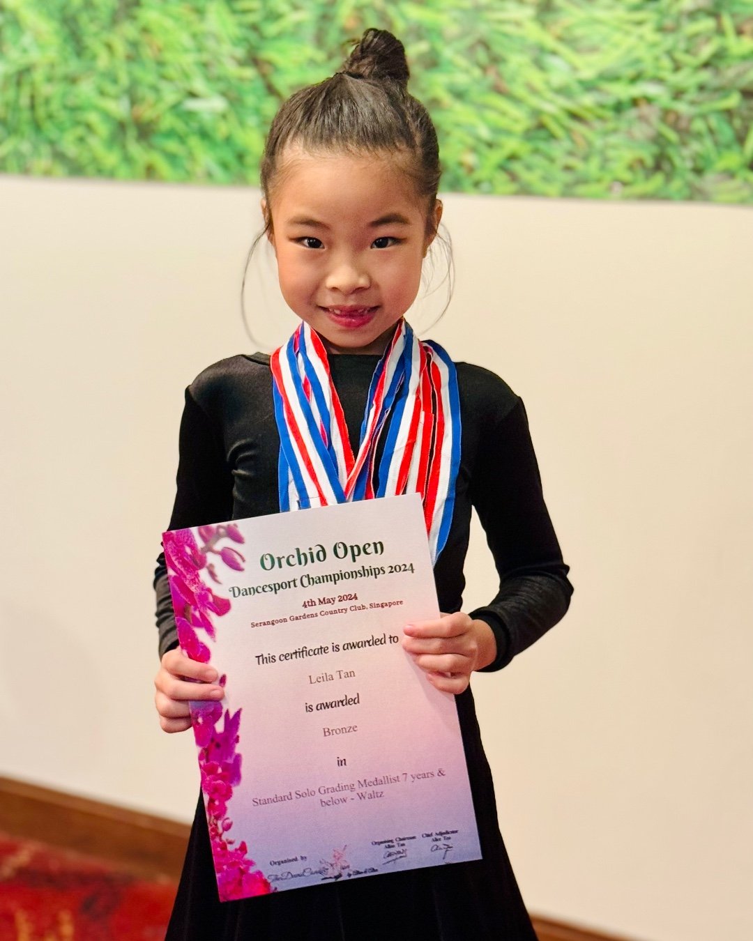 Leila Tan with her Bronze medal at the Orchid Open Dancesport Championships 2024